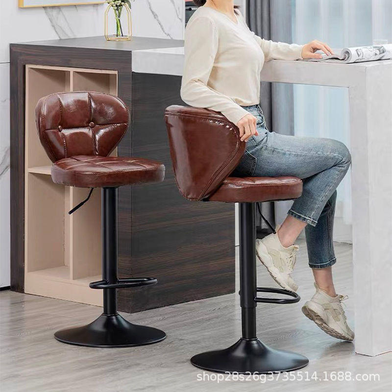 Sillas de bar elevables taburetes altos sillas giratorias caseras modernas minimalistas bar bar de recepción barbería comercial