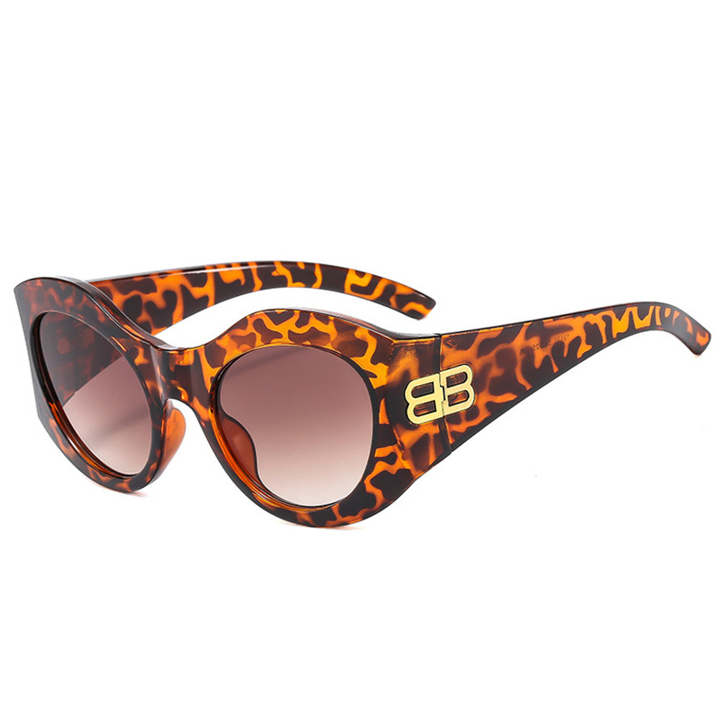 Nuevas letras transfronterizas B personalidad marco grande tendencia redonda gafas de sol de moda ins mismo estilo street hip-hop