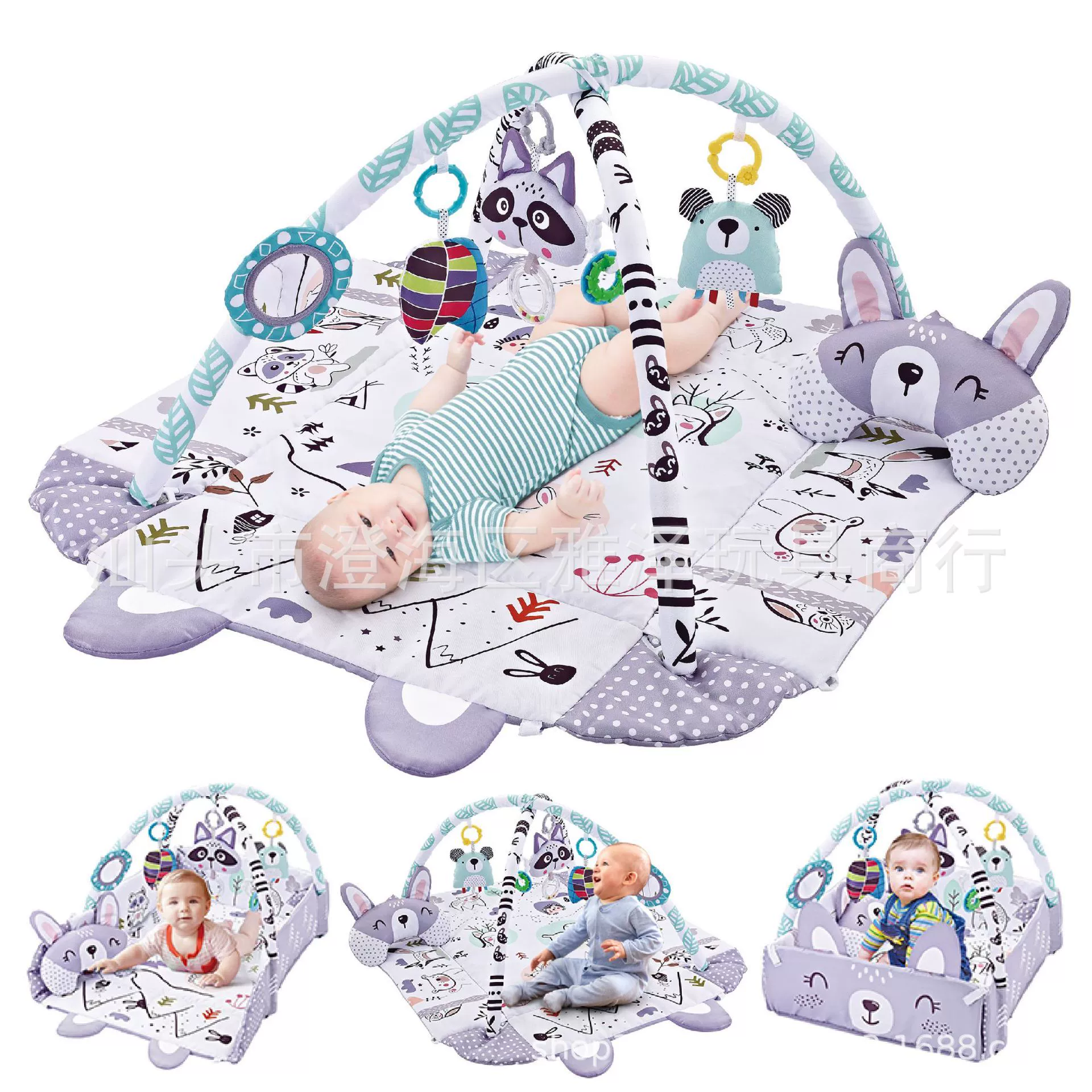 Многофункциональный развивающий коврик-манеж для малышей с ограждением, подарок для новорожденных