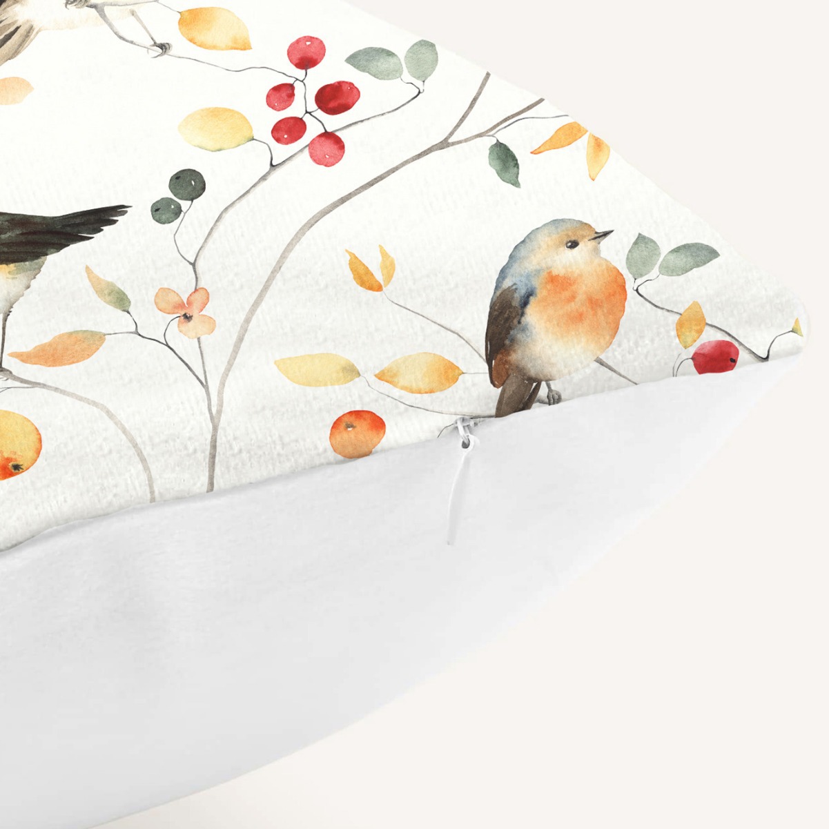 Cross-border Super Soft Short Plush Flower and Bird Printing Pillow Waist Pillow Home Decoration Sofa Cushion Cover_voghion.com