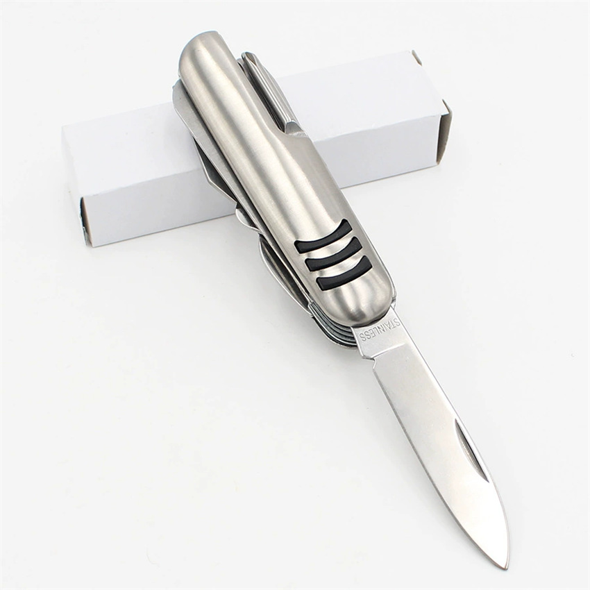 En stock tres pinturas 11 cuchillo abierto multi-funcional cuchillo del ejército suizo cuchillo multifuncional de acero inoxidable cuchillo de camping al aire libre