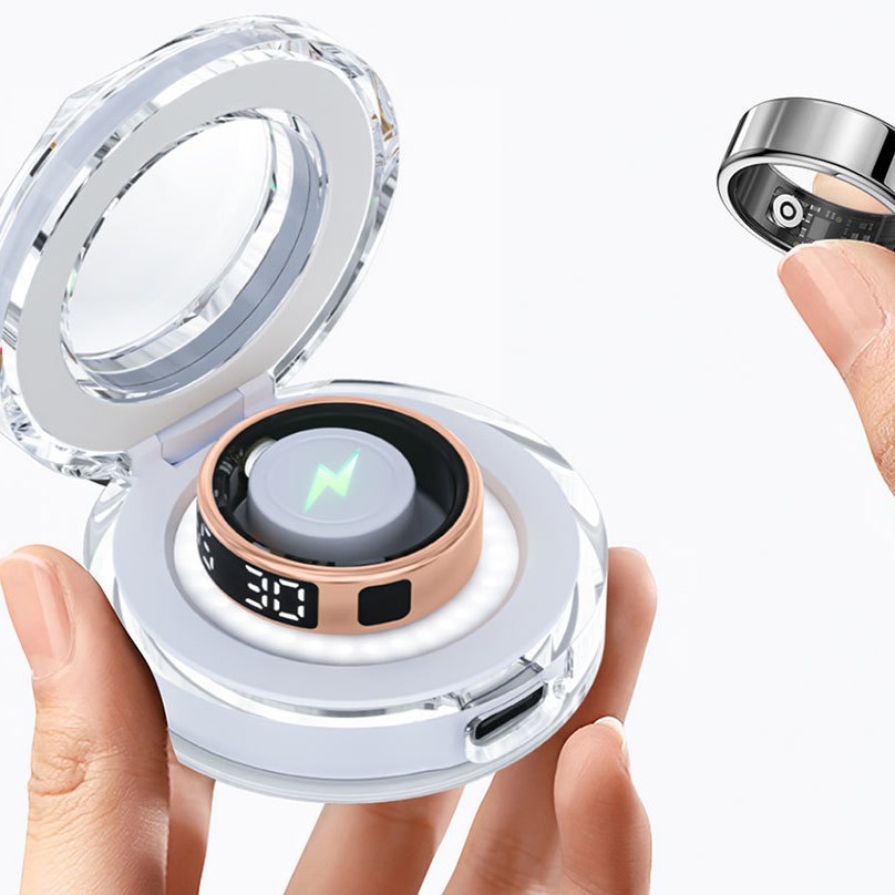 Transfronterizo SR08 anillo frecuencia cardíaca oxígeno ejercicio sueño monitoreo de salud cepillo de vibración pulso táctil inteligente portátil