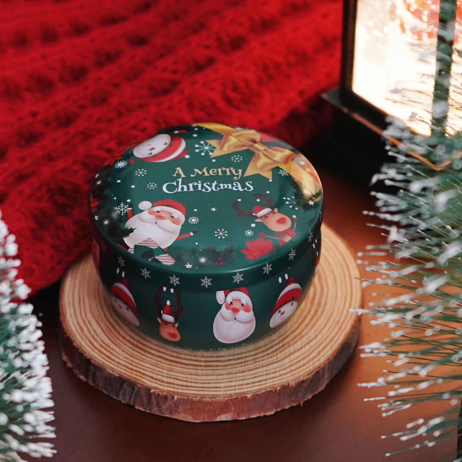 Navidad caja de regalo de vela de banano set romántico no humo perfume adornos regalo de mano vela doméstica de Navidad al por mayor