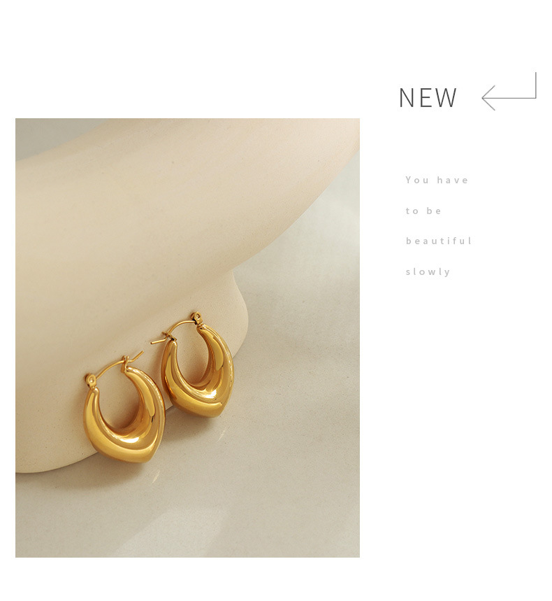 Plating Design Simple Style Geometric Plating 304 Stainless Steel 18K Gold Plated Earrings