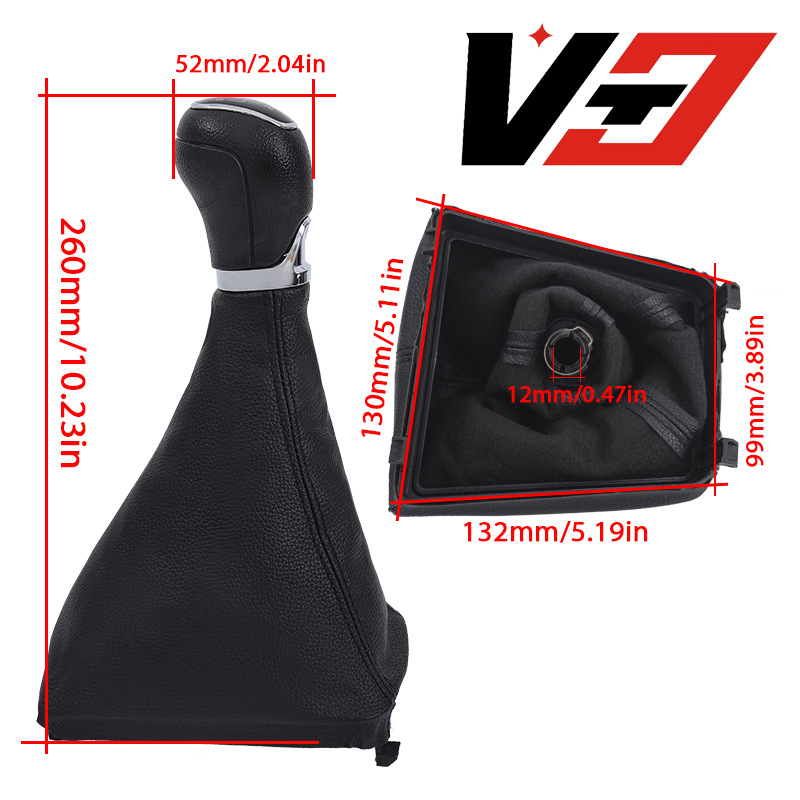 Suitable for Skoda Octavia 2 A5 A6 2004-2012 Model Gear Shift Knob with Leather