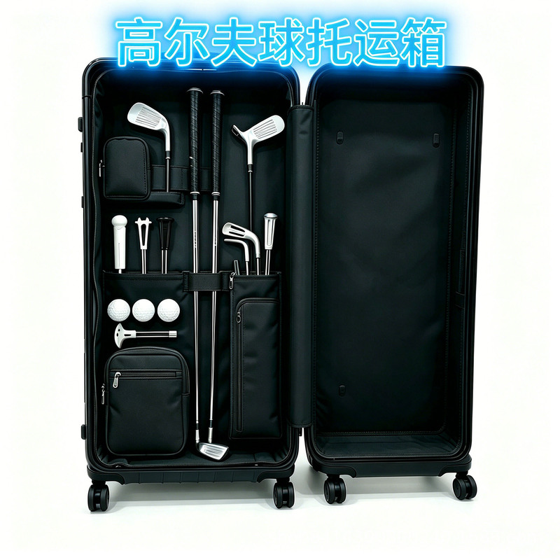 Golf Bag, Men's and Women's Aviation Bag, Hard-Shell Luggage with Wheels, Hard-Shell Checked Luggage with Lining, Large-Capacity Checked Luggage