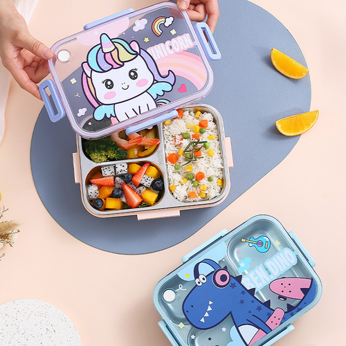 Children lunch box cartoon 304 stainless steel lunch box children lunch box student soup bowl lunch box
