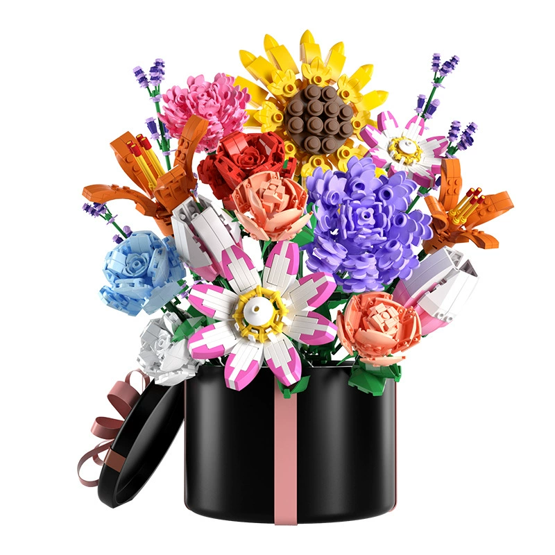 Constructor, minifigure for mother's day, toy, internet celebrity, flowered, Birthday gift, handmade