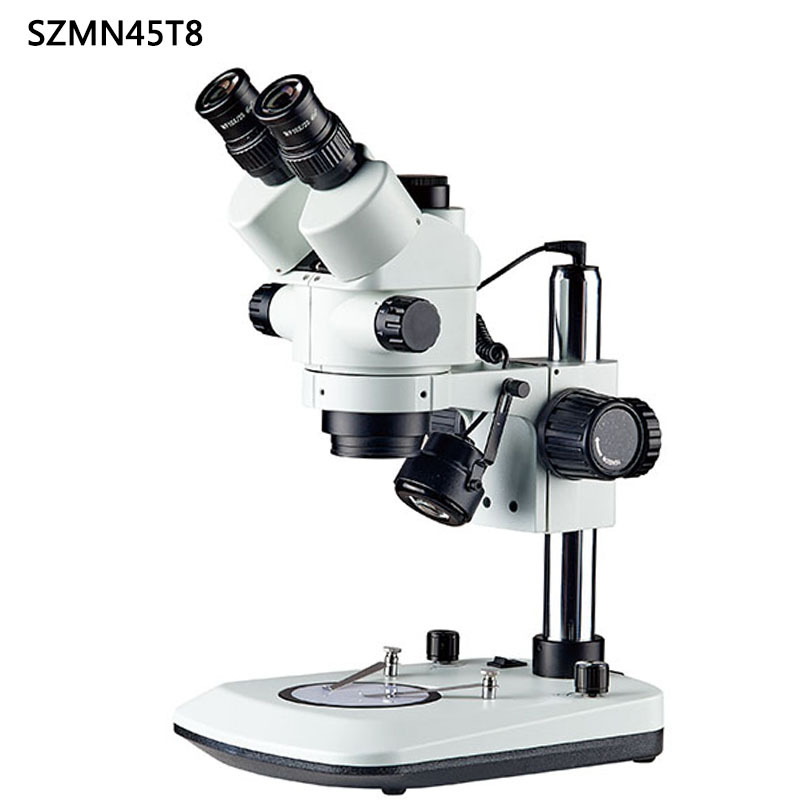 SZMN45T8新款三目体视显微镜7-45倍14-90倍视频连续变倍上下照明