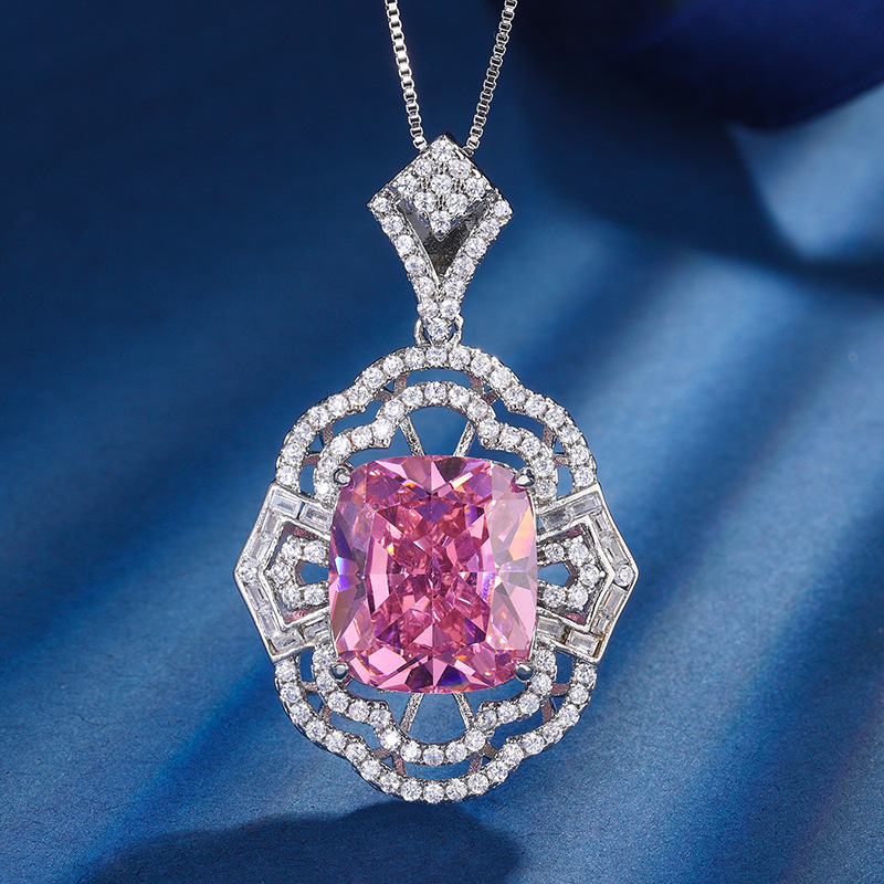 Zhuang Sheng joyería de cobre inferior chapado en oro simulación Rosa diamante temperamento hueco traje colgante anillo 4*16 espárragos 12*14