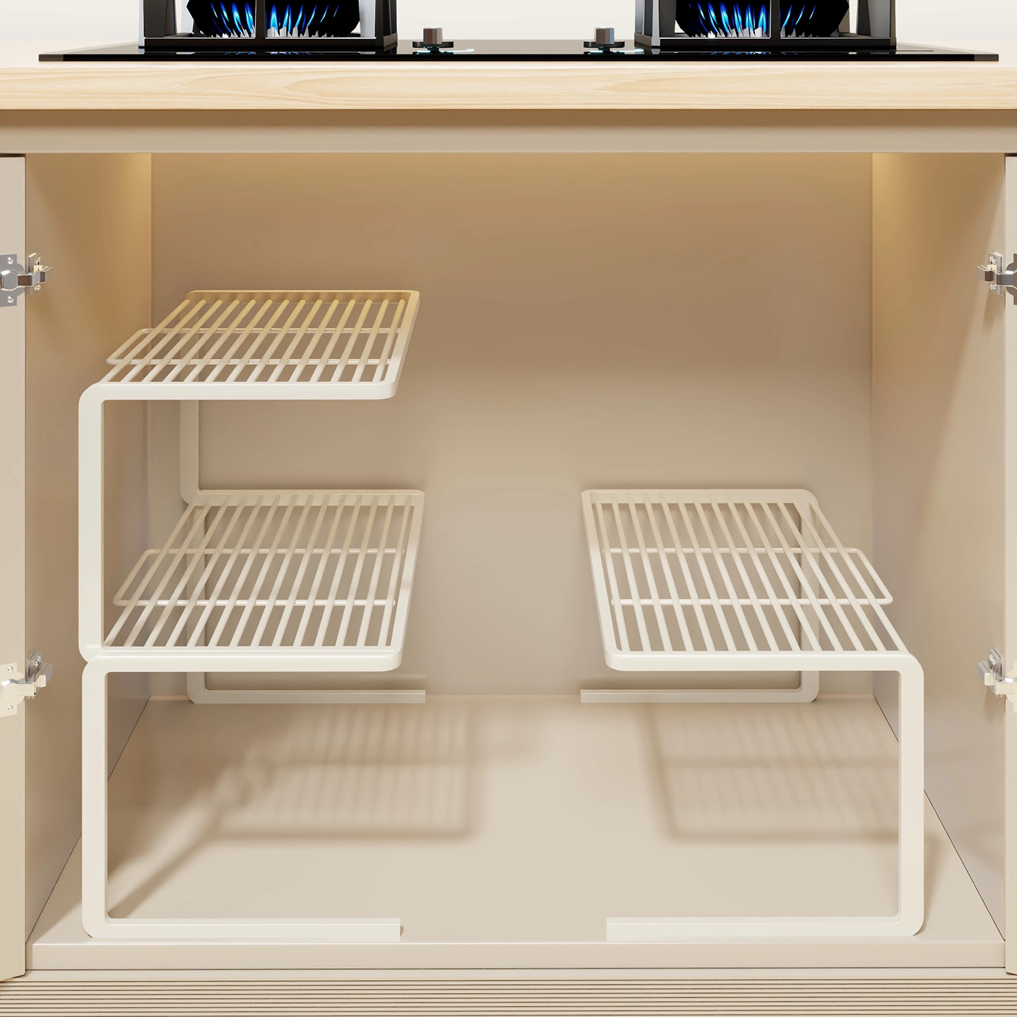 Kitchen Rack Pot Storage Multi-Layer Storage Rack Cabinet Layered Sink under Counter Multi-Functional Organizer
