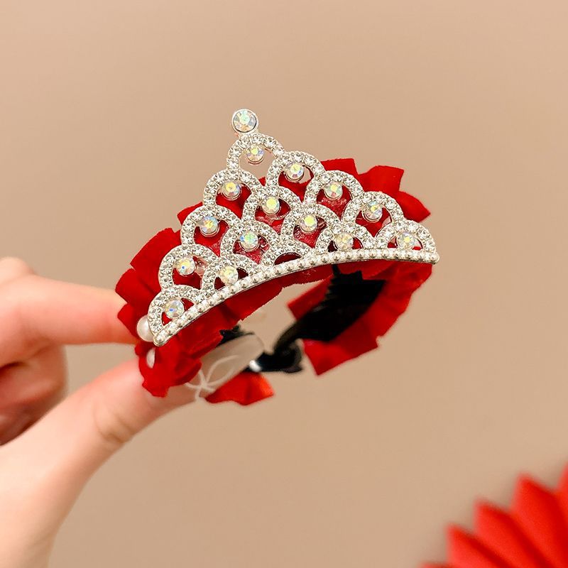 Princesa coronada en fuga Princesa perilla de cabello de niña perilla de cabello de cola de caballo perilla de cabello de niña perilla tarjeta de cabello tocado