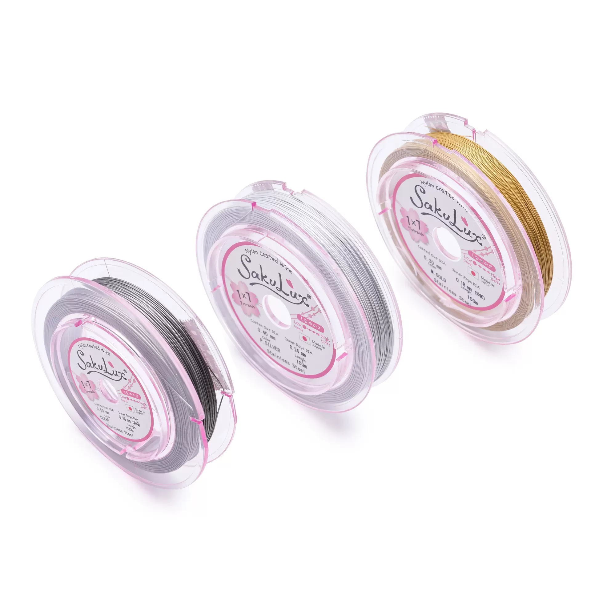 0.3mm-0.6mm日本进口钢丝线牵引线diy饰品配件手链项链珠宝串珠线