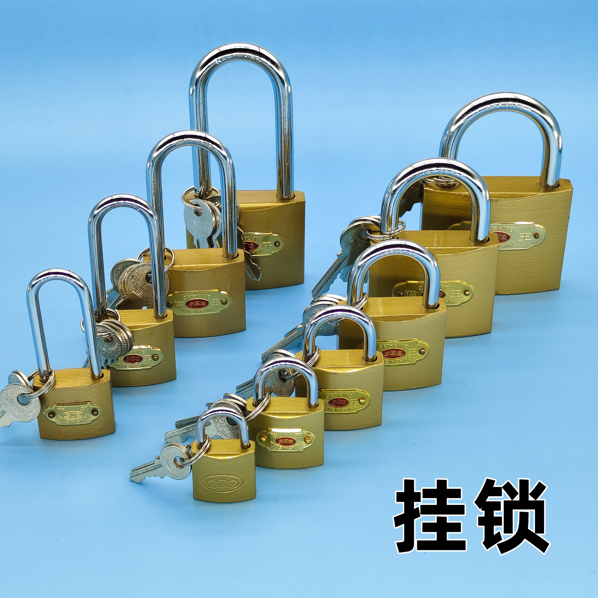 Imitation copper padlock anti-theft lock dormitory cabinet door lock outdoor door lock household lock mini small lock luggage lock