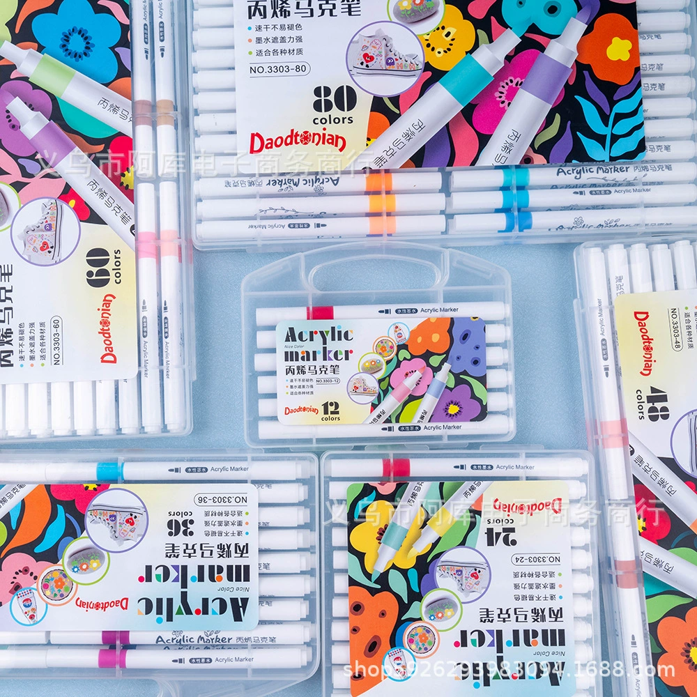 Трансграничный акриловый маркер с мягким наконечником, на водной основе, не размазывается, непрозрачный, штабелируемый, студенческий художественный маркер для граффити