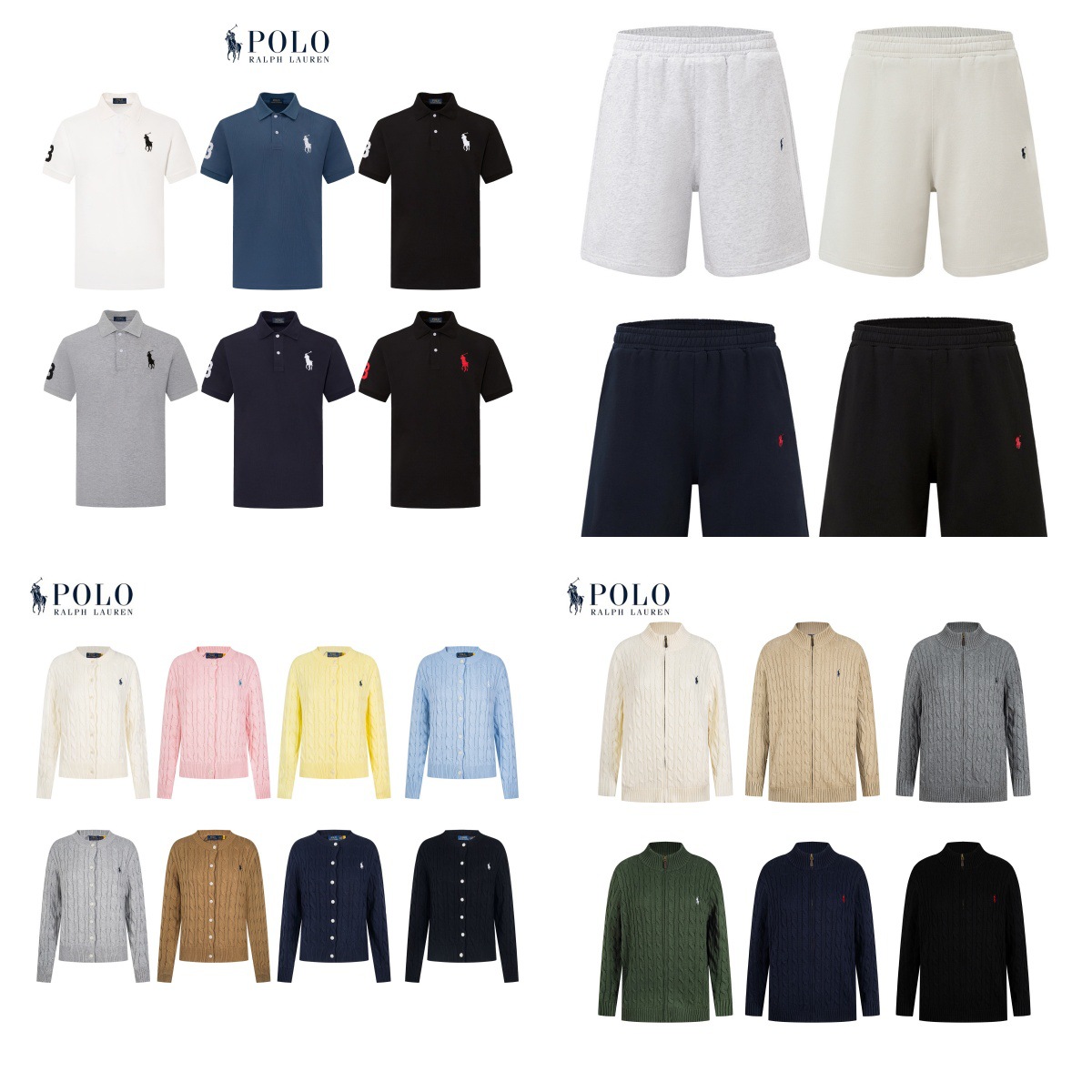 Cross-Border Rl Polo Shirt Men's Malaysian Logo Embroidered Lapel Polo Shirt Short-Sleeved Summer Pure Color T-Shirt Short-Sleeved