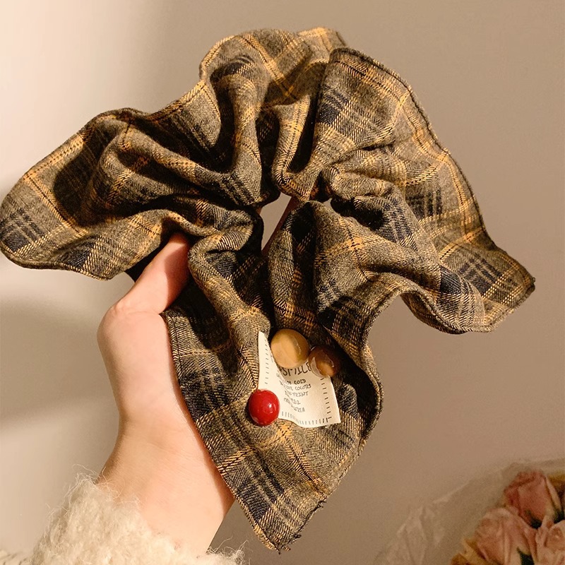 Encaje retro francés, diadema de intestino grueso, mujer 2025, nuevo estilo, cuerda para el cabello, banda de goma, lazo, dulce cuerda para el cabello, accesorios para el cabello