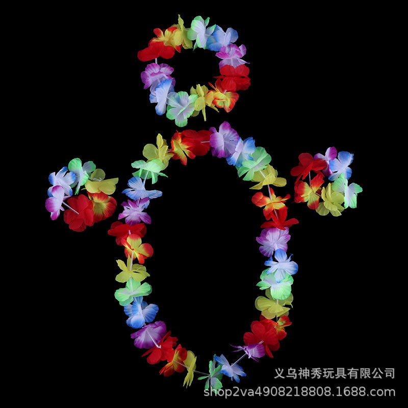 Garland anillo de pecho Hawaiano hula cuello anillo empresa Reunión Anual partido reconocimiento Garland cabeza anillo pulsera traje