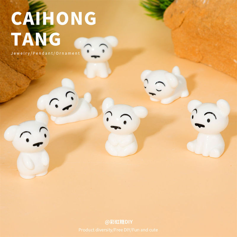 3D Resin Cartoon Solid Color Pet Dog DIY Creative Handmade Miniature Ornaments and Accessories