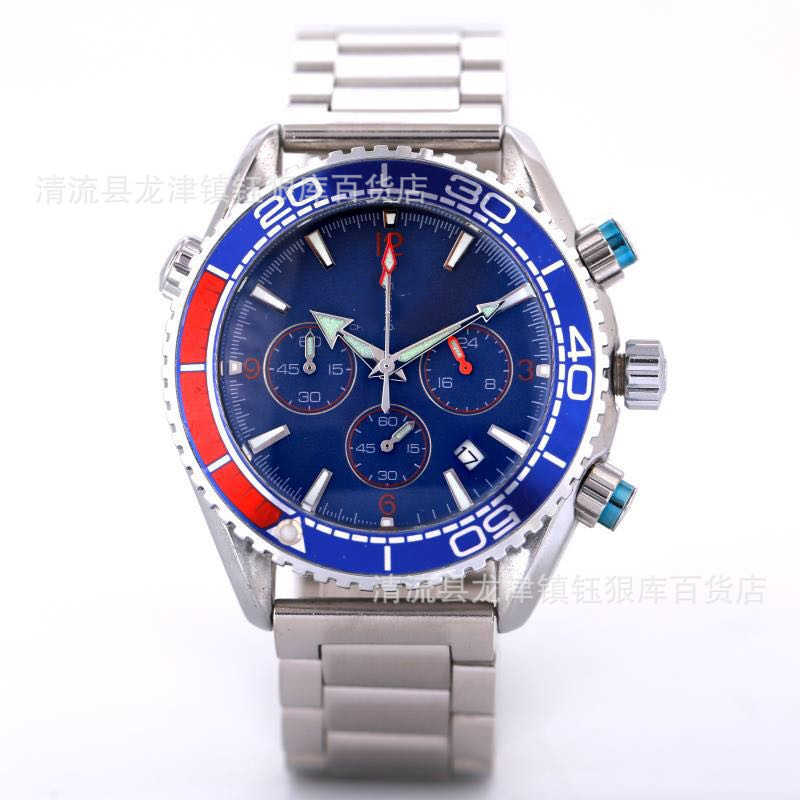2023WIS Aliexpress Hot Selling Men's 6-pin Stainless Steel Quartz Watch Factory Wholesale