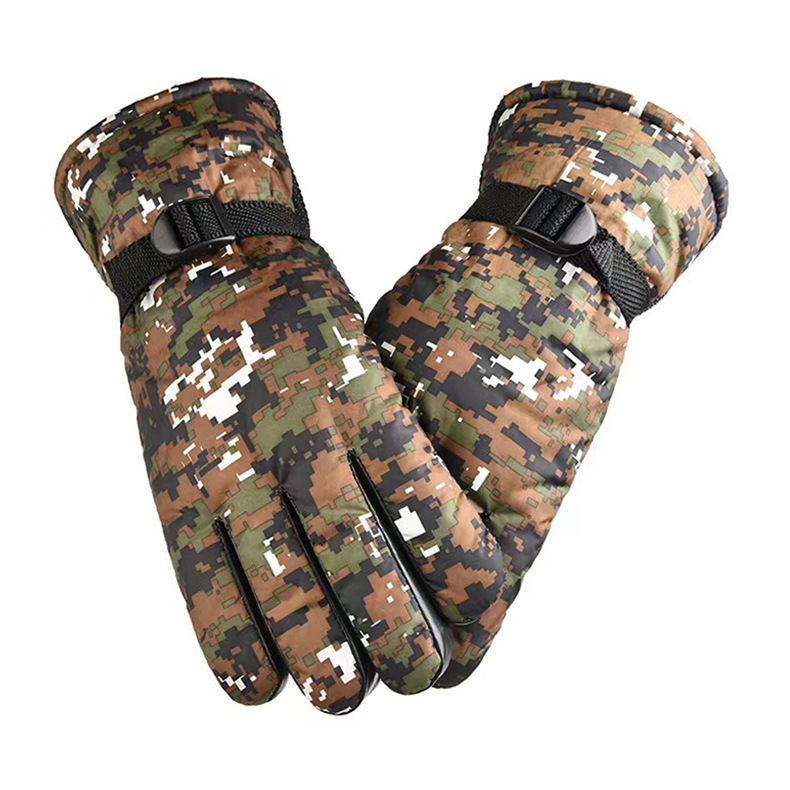 Gants d'hiver unisexes en velours épais pour étudiants, antidérapants, froids et chauds, pour fans militaires, ski, gants de sport en plein air, camouflage_voghion.com