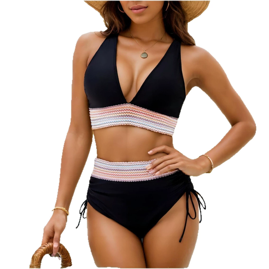 Solid colored split sexy swimwear for swimming, 2025 years, European style