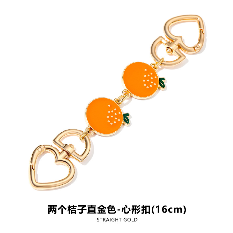 H- 7.4kg 오렌지 스트레이트 골드 하트 모양 버클 체인 16CM