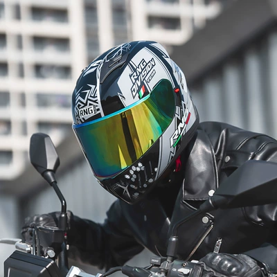 Motorcycle Safety Supplies — can be equipped with Bluetooth - grey-lightning-pioneer-color-lenses-l-code-double-mirror