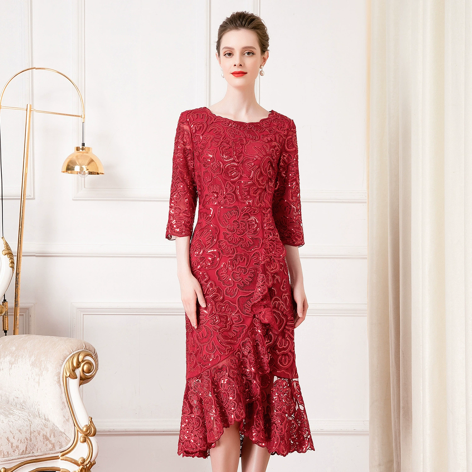 Шэньчжэнь Нанью новое платье среднего возраста банкетное платье большого размера