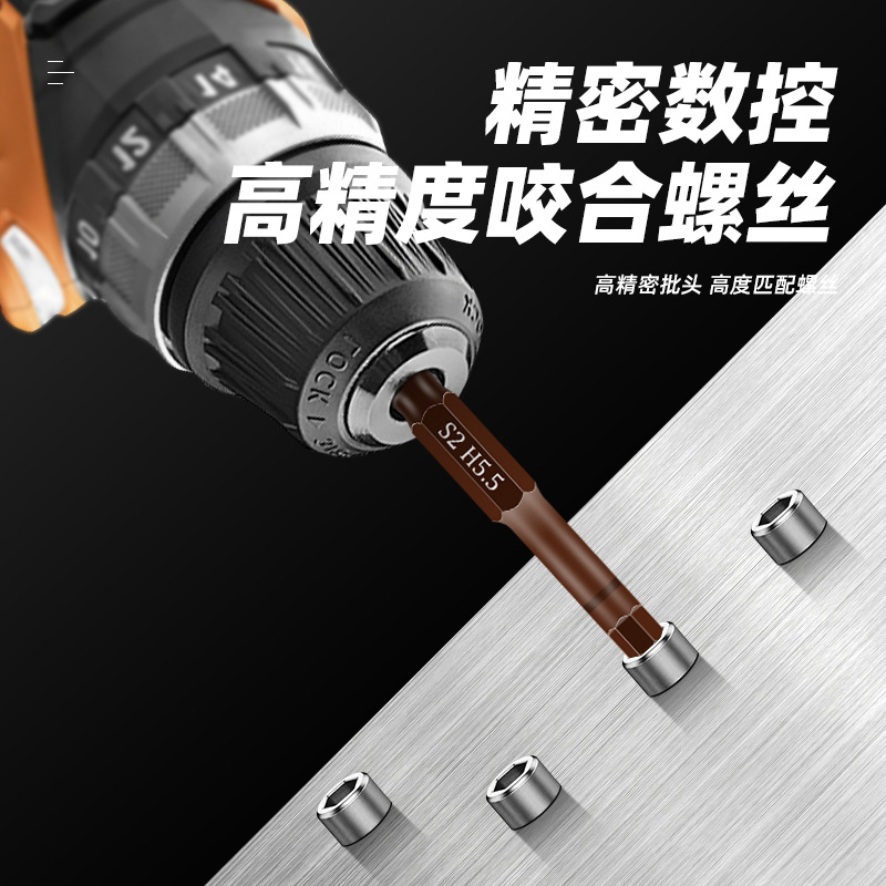 Traje antideslizante de alta dureza rojo S2 con punta de ciruela perforada de 50mm con mango hexagonal magnético