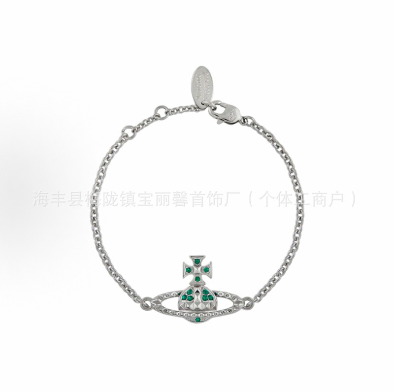 Queen Mother's bracelet, classic rivet Saturn bracelet, Vivienne diamond-shaped bracelet, punk gothic retro hand accessory, in stock