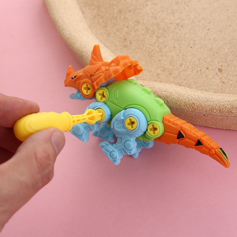 Montado dinosaurio huevo de juguete niños tornillo giro DIY desmontaje combinación deformación Tyrannosaurus educativos y niñas regalo