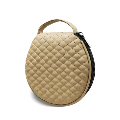 Car CD case with embroidered plaid pattern, Multimediya və saxlama aksesuarları - opp-bag-1603cd-beige-color