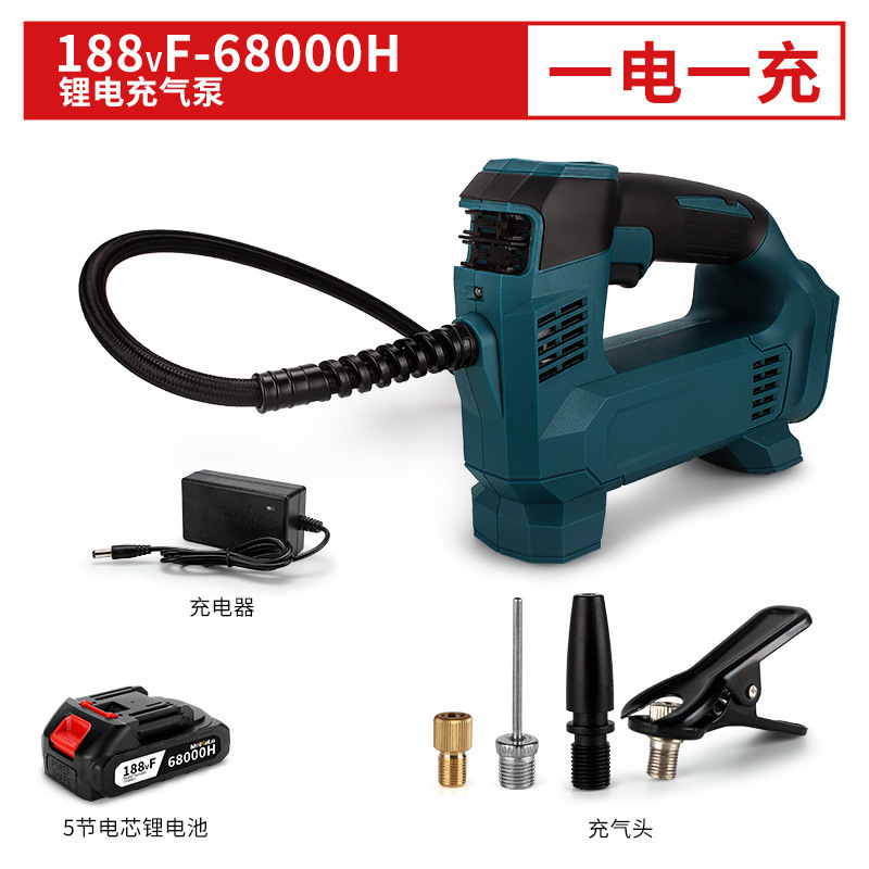 Bomba de aire transfronteriza bomba de aire de carga del coche pequeña batería de litio portátil neumático bomba de aire eléctrica