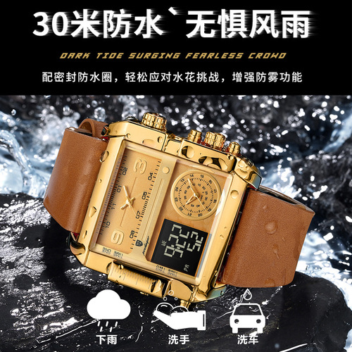 Swiss brand new men's electronic watch dual display electronic quartz watch live foreign trade dropshipping