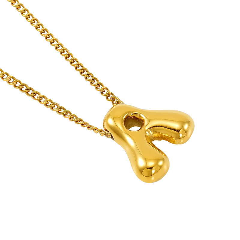 Plating Design Wholesale Jewelry Casual Lady Streetwear Letter 304 Stainless Steel Plating Pendant Necklace