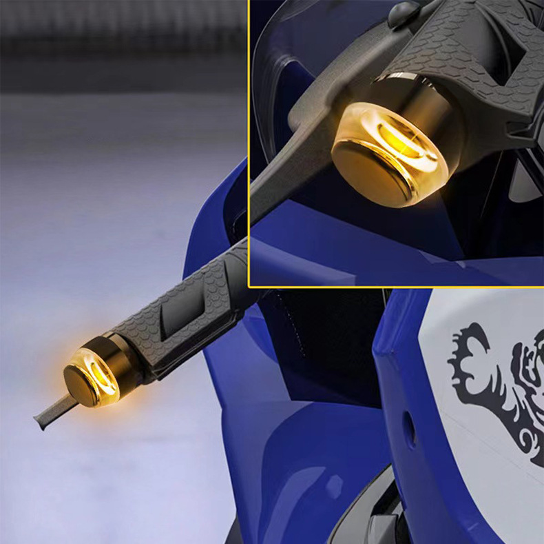 Source Factory Motorcycle Handlebar Turn Signal Plastic Shell Led High-Brightness Modified Mountain Bike Light Headlight