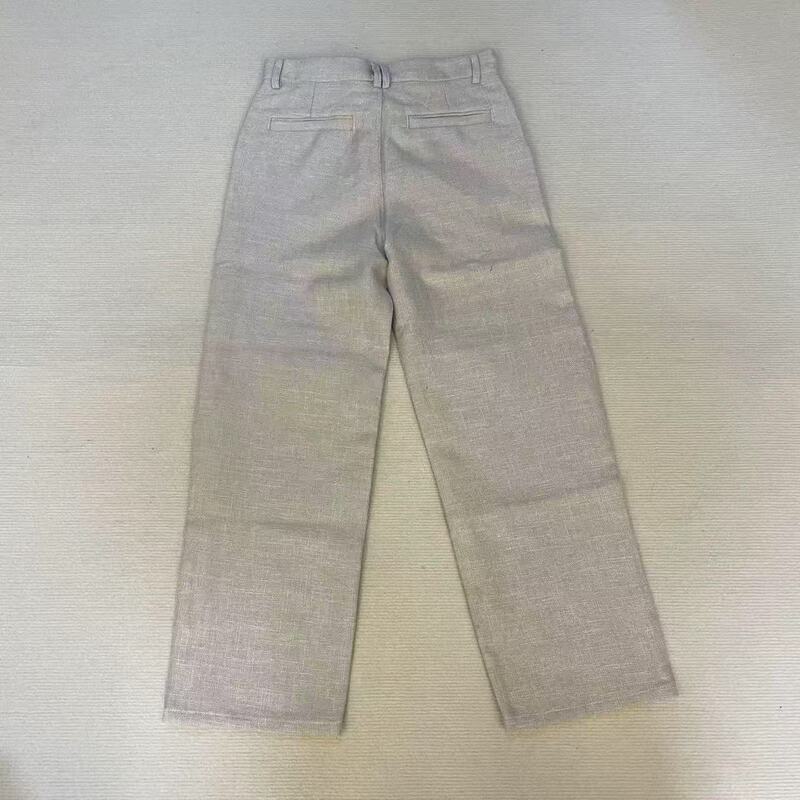 K8.0 Baseball Linen Wide-Leg Pants Kenijima Same Style Japanese Nouveau Classic Old Money Style