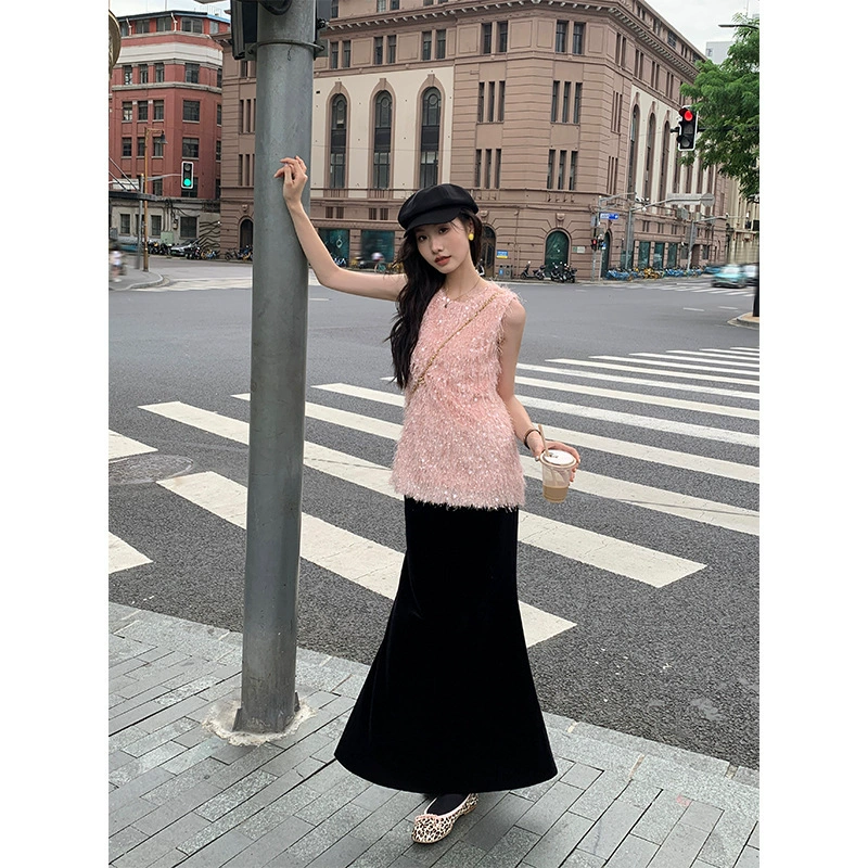 Невозвратная рабочая одежда из тринадцати линий, базовая драпированная юбка, длинная юбка для женщин 11790