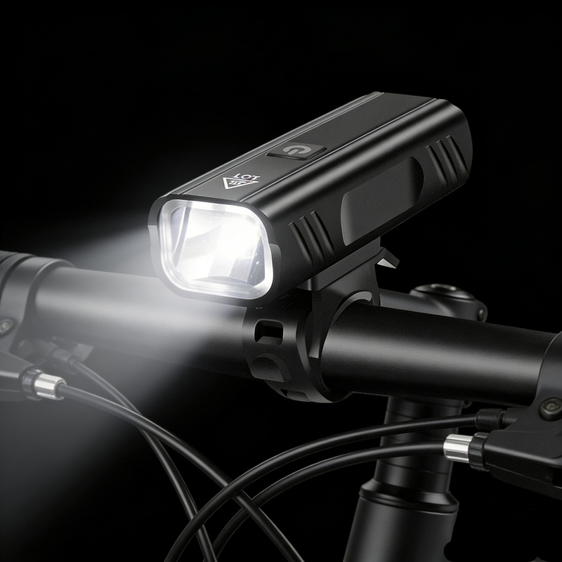 Bicycle Front Light, Aluminum Alloy Front Light, Ultra-Large Lumen Night Riding Light, Road Bike, Mountain Bike, High-Intensity Cycling Equipment