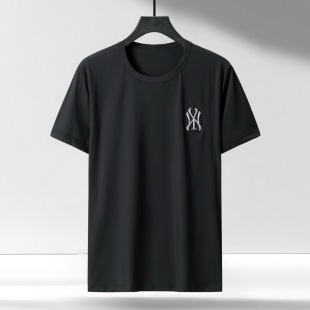 New plus size quick-drying ice silk cotton T-shirt half sleeve men's plus size large fat trendy short sleeve 300kg 2152