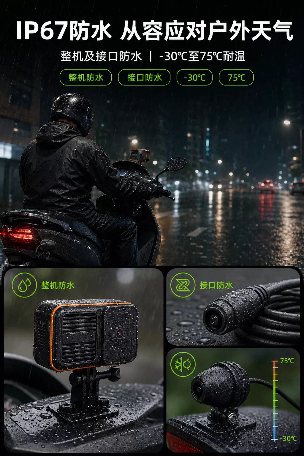 Cross-border 4K Ultra-clear Riding Recorder for Motorcycles and Electric Vehicles, Outdoor Riding Sports Camera, Waterproof with Voice Control