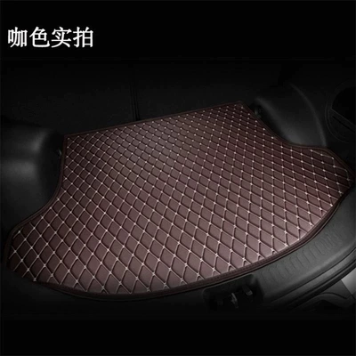 Trunk Mat: Car Leather Rear Trunk Mat - brown-color-tiled-customized-domestic-and-foreign-car-models