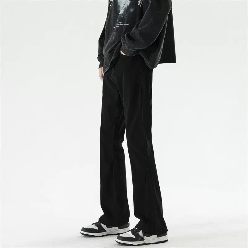 尚谷男装 美式微喇牛仔裤男潮牌百搭高中腰宽松长裤牛仔裤定制