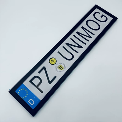 European Series Long Square Metal License License plate holder/license plate holder - black