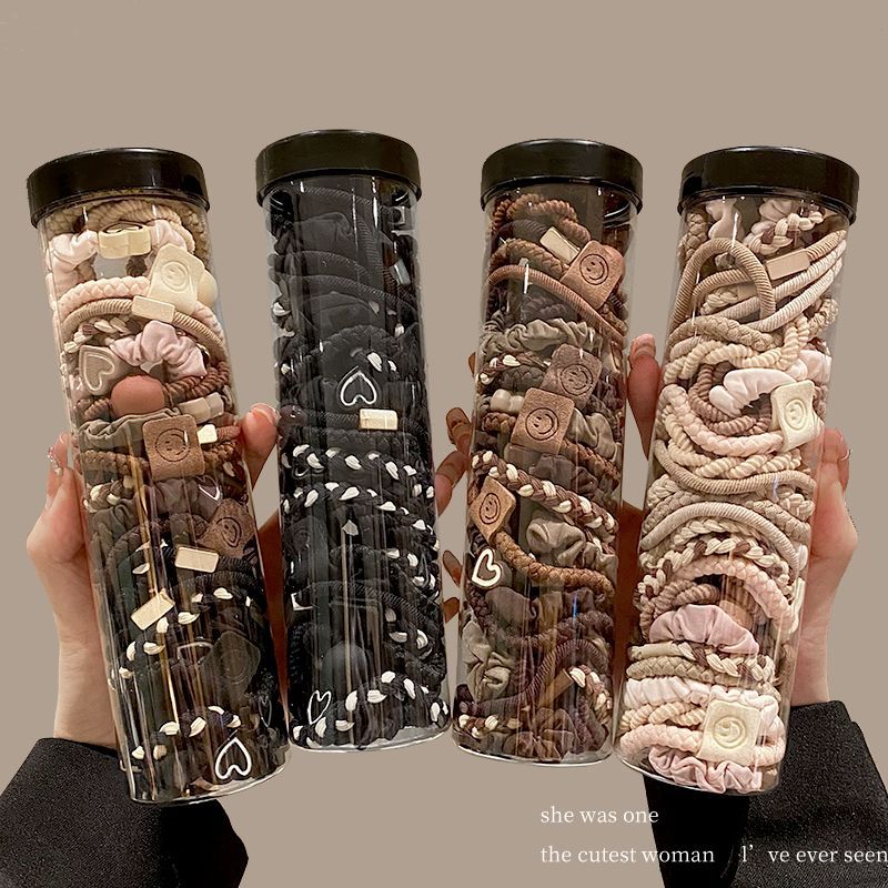 Alta elasticidad y durabilidad como correa de goma para mujeres, color curry simple, cuerda de cabello de cola de caballo alta, anillo de cabello sin heridas de alta calidad