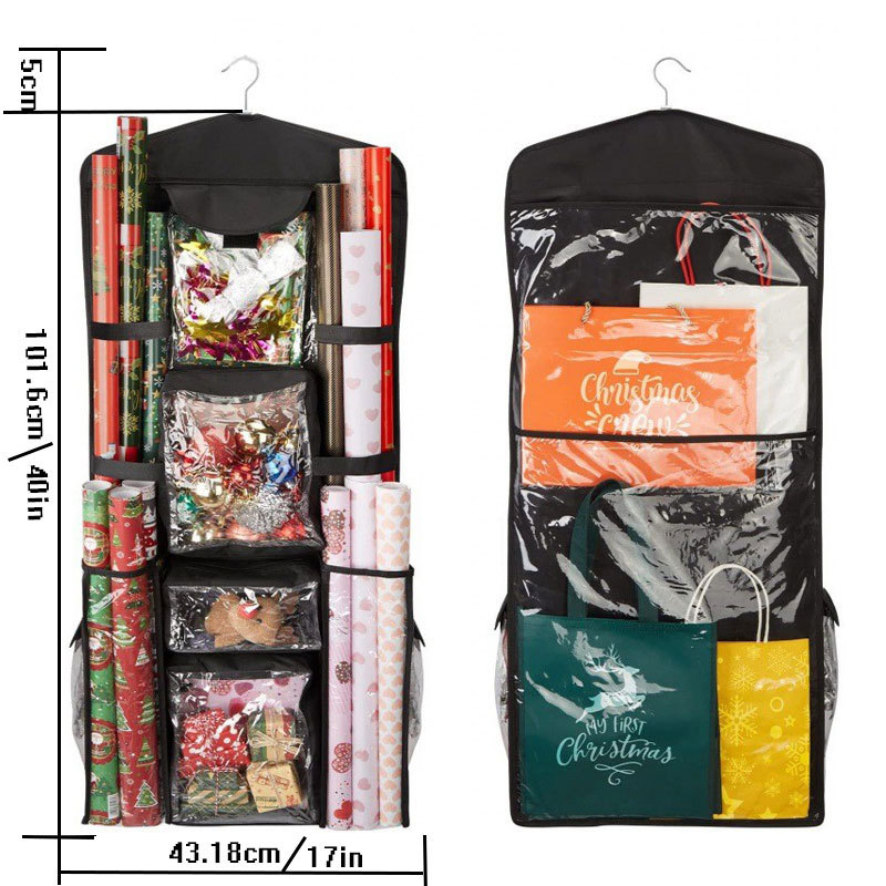 Venta caliente transfronteriza en stock bolsa colgante de regalo detrás de la puerta bolsa colgante de almacenamiento de tarjeta de color rollo de papel bolsa colgante de almacenamiento de Navidad bolsa colgante