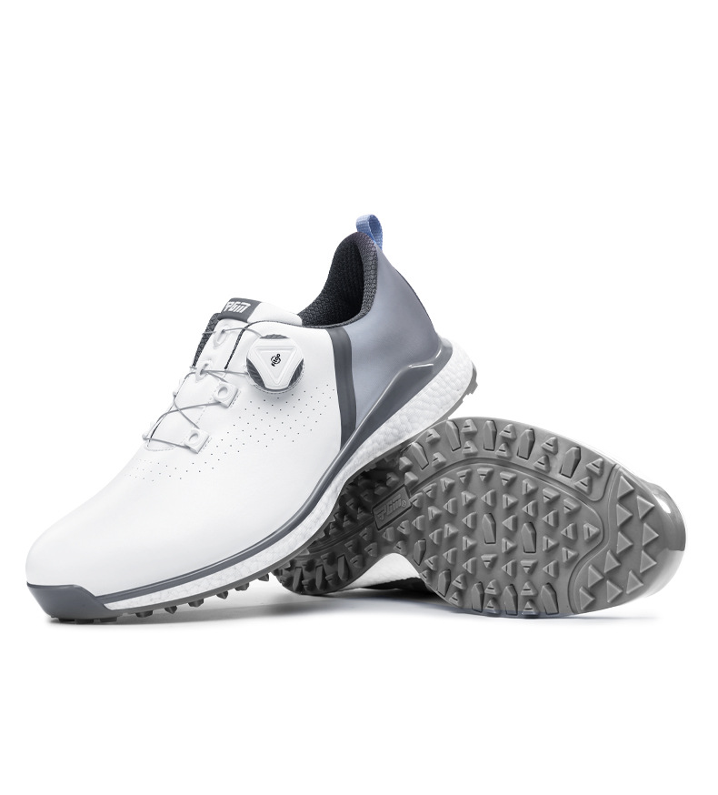 Giày golf PGM nam chống thấm nước, đế giữa vải popcorn, dây khóa xoắn — XZ210-Xám Trắng xám dần Xám, Xz210-trắng Xám chuyển dần xanh lam, XZ210-Xám trắng dần Đỏ chi tiết 15