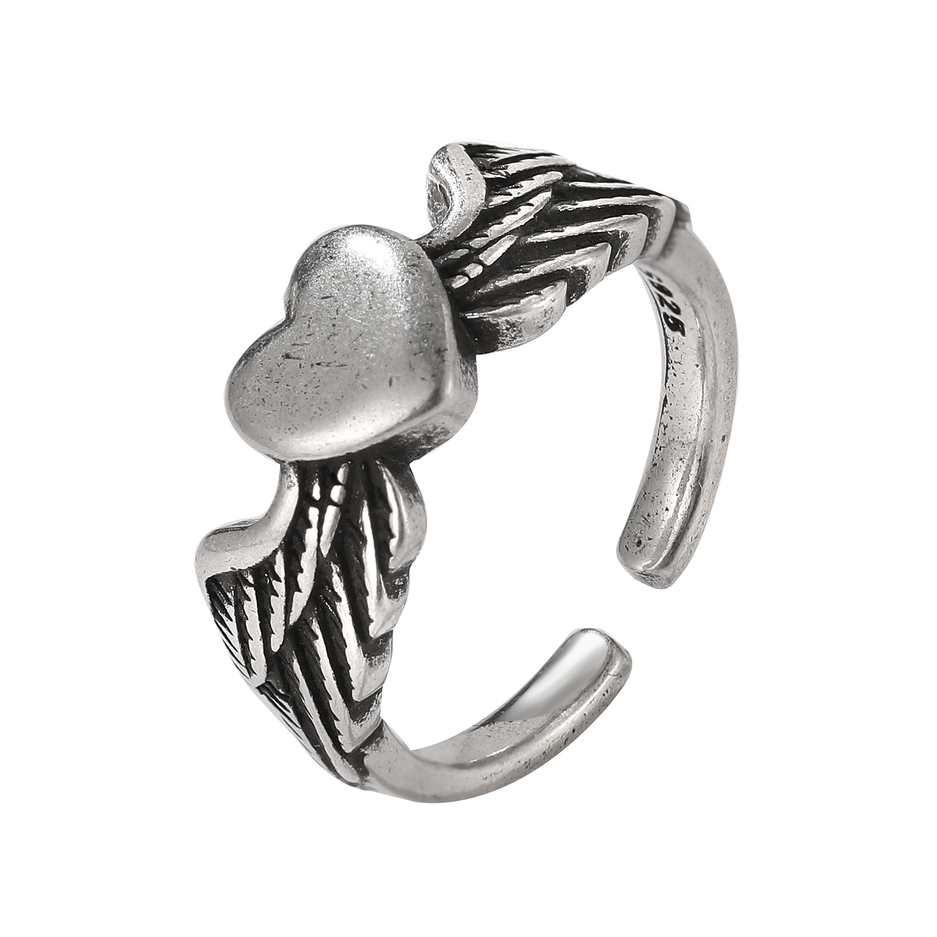 Retro Heart Crying Face Expression Alloy Ring Wholesale display picture 2