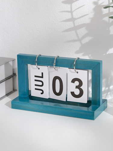 Wooden flip calendar simple home study dormitory desktop desk calendar perpetual calendar photo props decoration ornaments